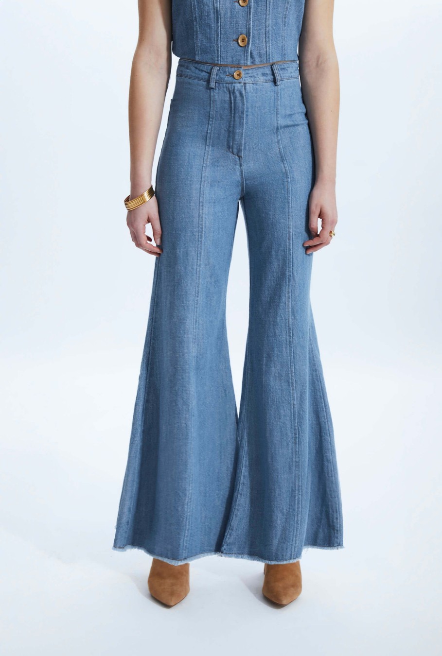 James Lakeland Trousers | Wide Leg Denim Trousers