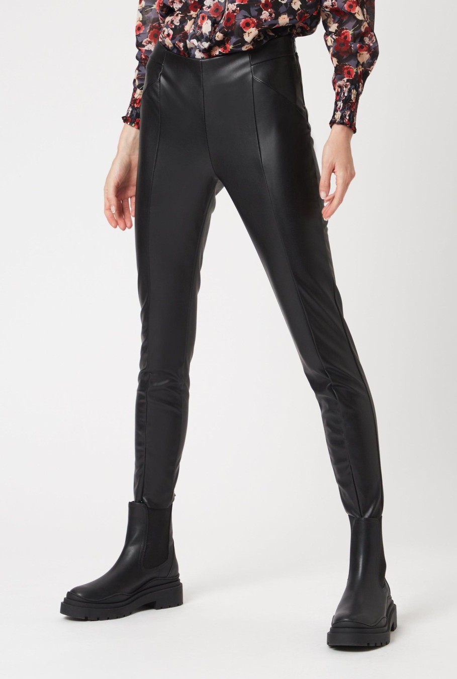 James Lakeland Trousers | Zip Hem Faux Leather Trousers