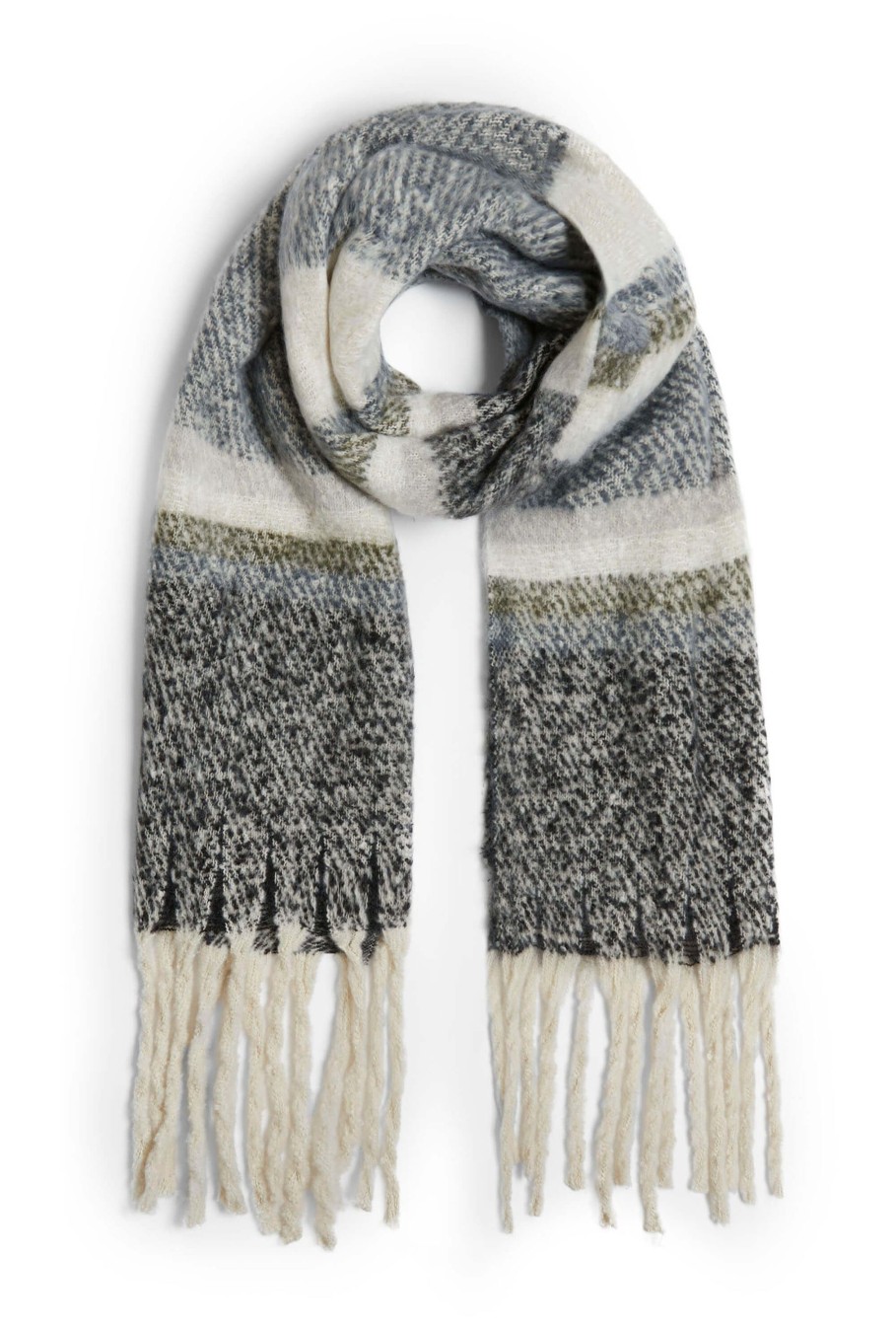 James Lakeland Accessories | Stripe Blanket Scarf Black