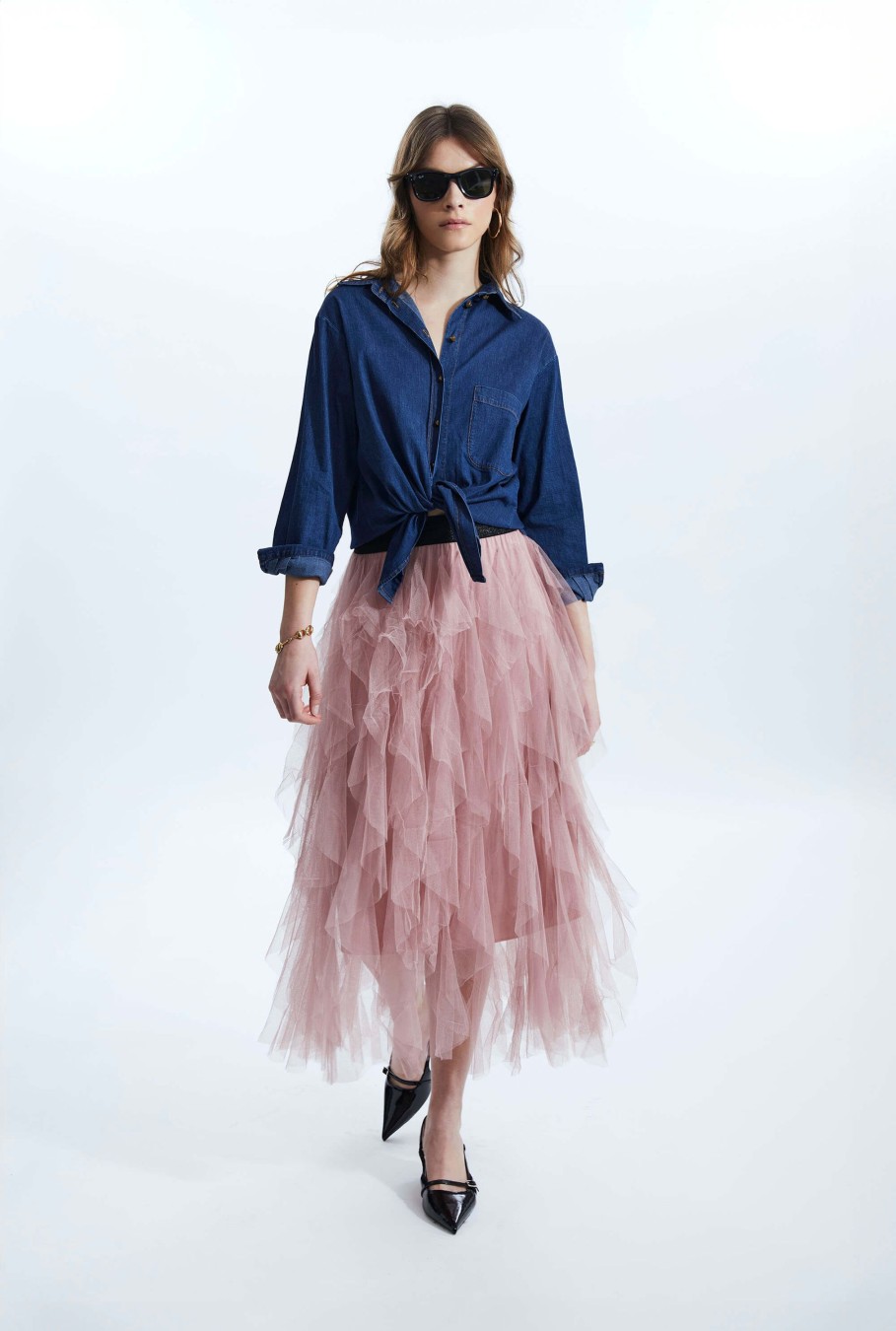 James Lakeland Skirts | Organza Ruffled Skirt Pink