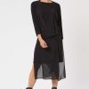 James Lakeland Dresses | Layered V-Neck Chiffon Dress In Black