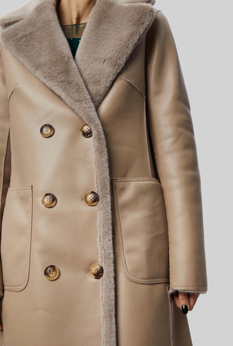 James Lakeland Coats & Jackets | Reversible Faux Leather Coat Beige