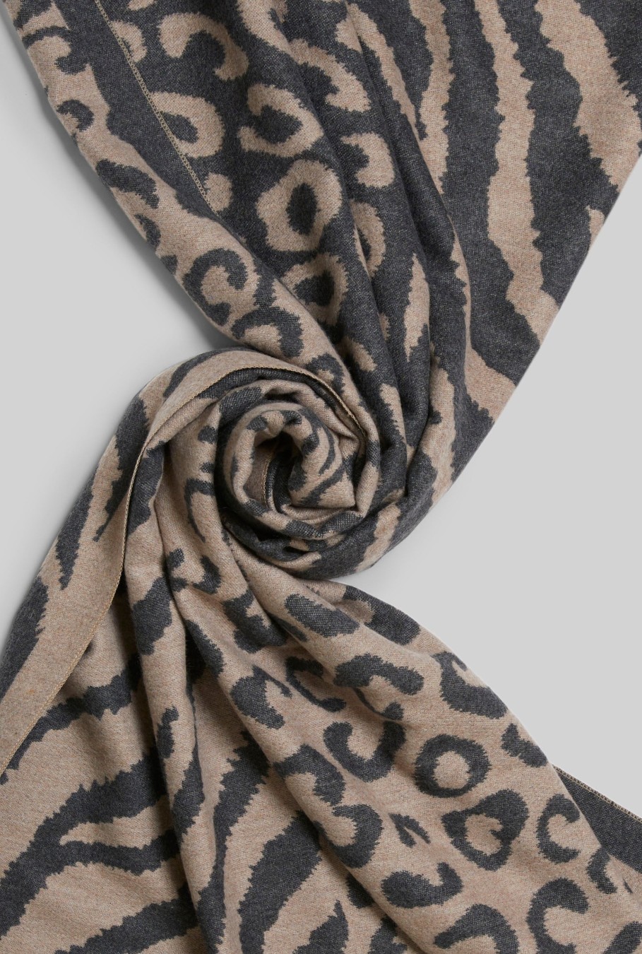 James Lakeland Accessories | Leopard-Zebra Print Scarf Beige-Brown