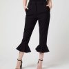 James Lakeland Trousers | Ruched Cropped Trousers Black