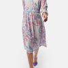 James Lakeland Dresses | Printed Midi Dress Grey Mutlicolour