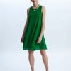 James Lakeland Dresses | Sleeveless Wave Hem Dress Green