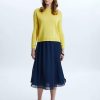 James Lakeland Tops & Knitwear | Scoop Neck Piped Edge Knit Yellow