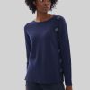 James Lakeland Tops & Knitwear | Side Button Jumper Navy