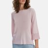 James Lakeland Tops & Knitwear | Knitted Detail Scoop Neck Jumper Pale Pink