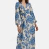 James Lakeland Dresses | Printed Knot Midi Dress Blue