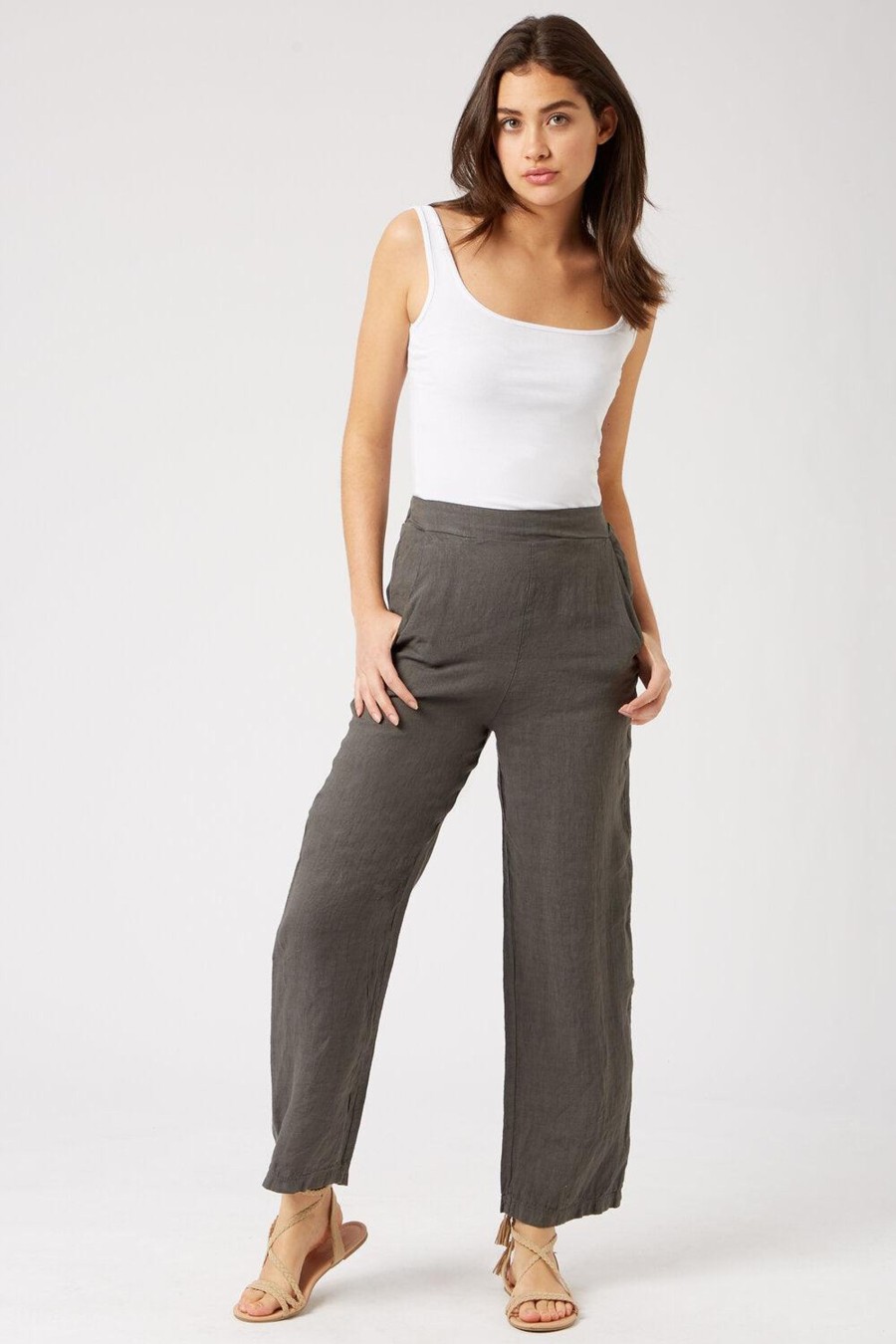 James Lakeland Trousers | Wide Leg Linen Trousers