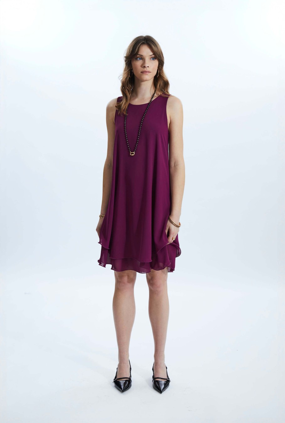 James Lakeland Dresses | Sleeveless Wave Hem Dress Purple