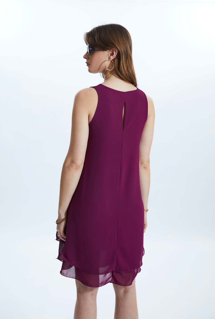 James Lakeland Dresses | Sleeveless Wave Hem Dress Purple