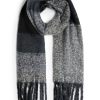 James Lakeland Accessories | Asymmetrical Checkered Scarf Grey