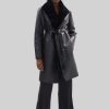 James Lakeland Coats & Jackets | Faux Fur Wrap Reversible Coat Black