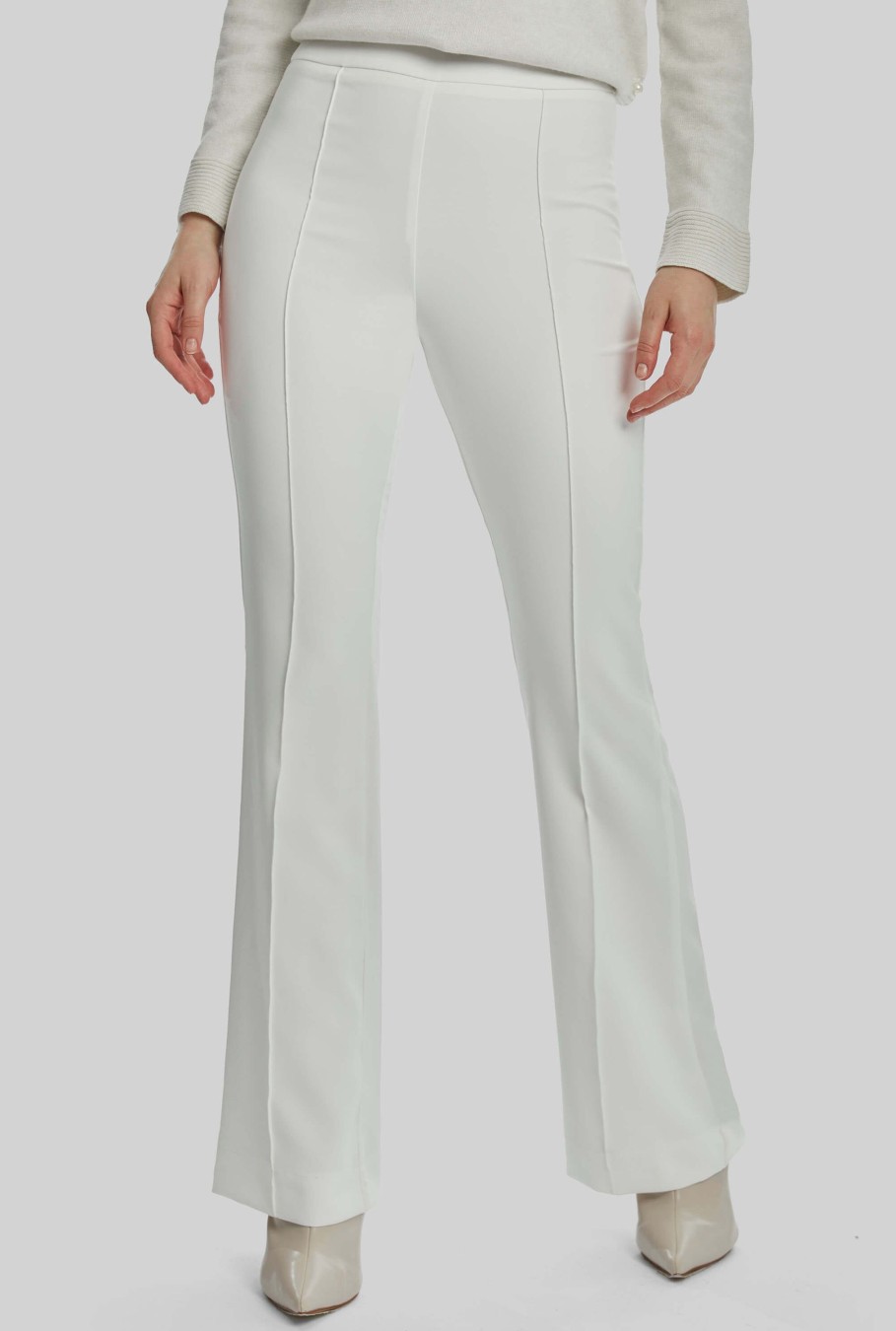 James Lakeland Trousers | Front Seam Trousers In White