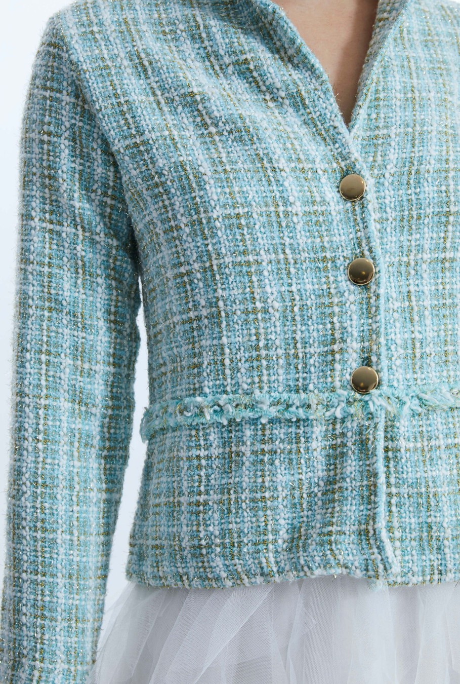 James Lakeland Coats & Jackets | Tiered Tweed Jacket Green