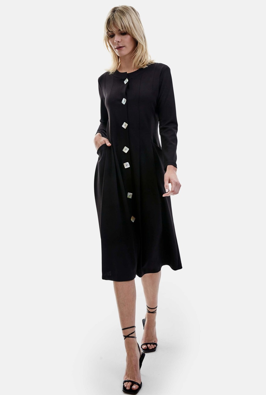 James Lakeland Dresses | Buttoned Pocket Midi Dress