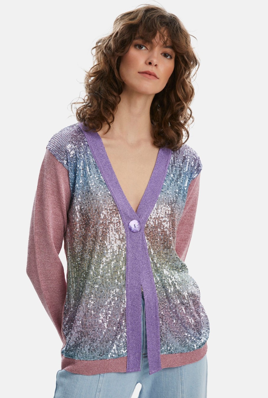 James Lakeland Tops & Knitwear | Multicolour Paillette Cardigan