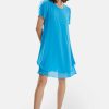 James Lakeland Dresses | Short Sleeve Wave Hem Dress Turquoise