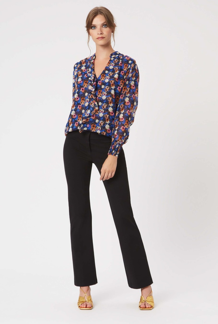 James Lakeland Tops & Knitwear | Chiffon Ruffle Print Blouse