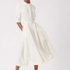 James Lakeland Dresses | Roll Sleeve Midi Dress Cream