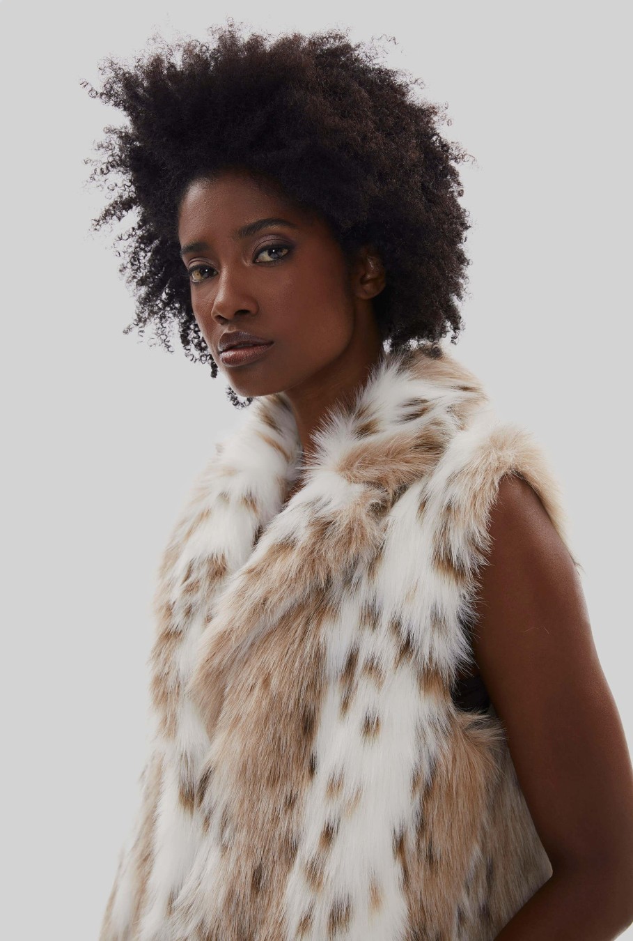 James Lakeland Coats & Jackets | Lynx Long Faux Fur Gilet