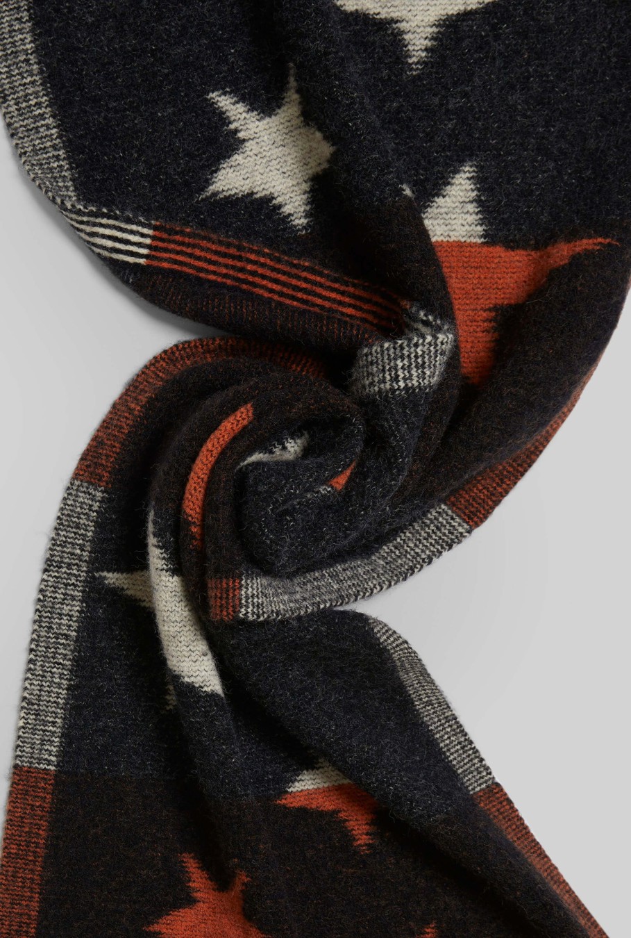 James Lakeland Accessories | Star Detail Scarf Black-Orange