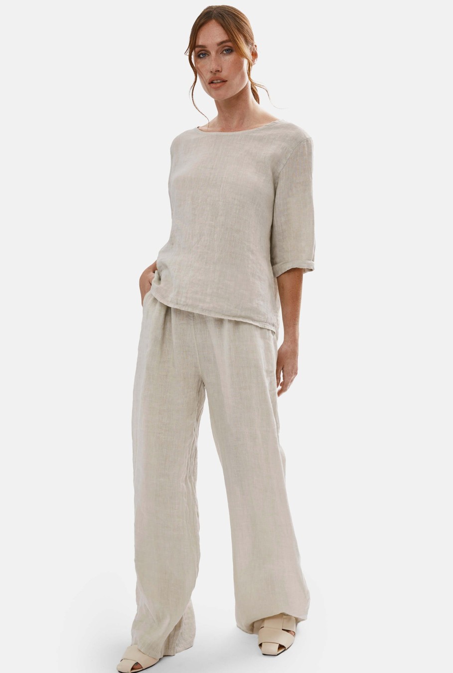 James Lakeland Tops & Knitwear | Back Buttoned Linen Top