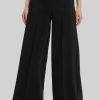 James Lakeland Trousers | Pin Tuck Wide Leg Trousers Black