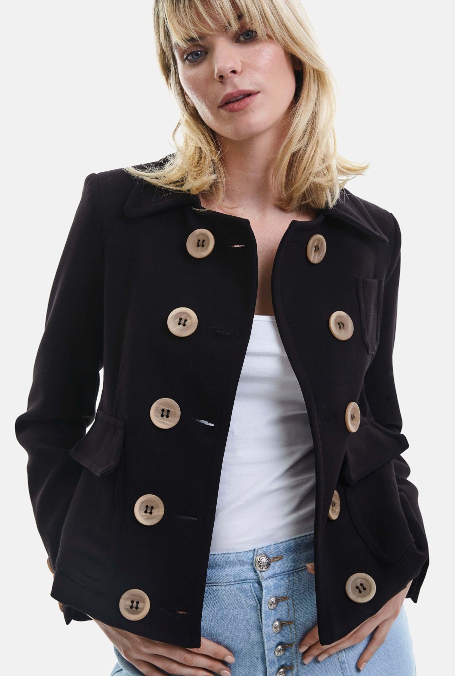 James Lakeland Coats & Jackets | Double Breasted Jacket With Horn Buttons