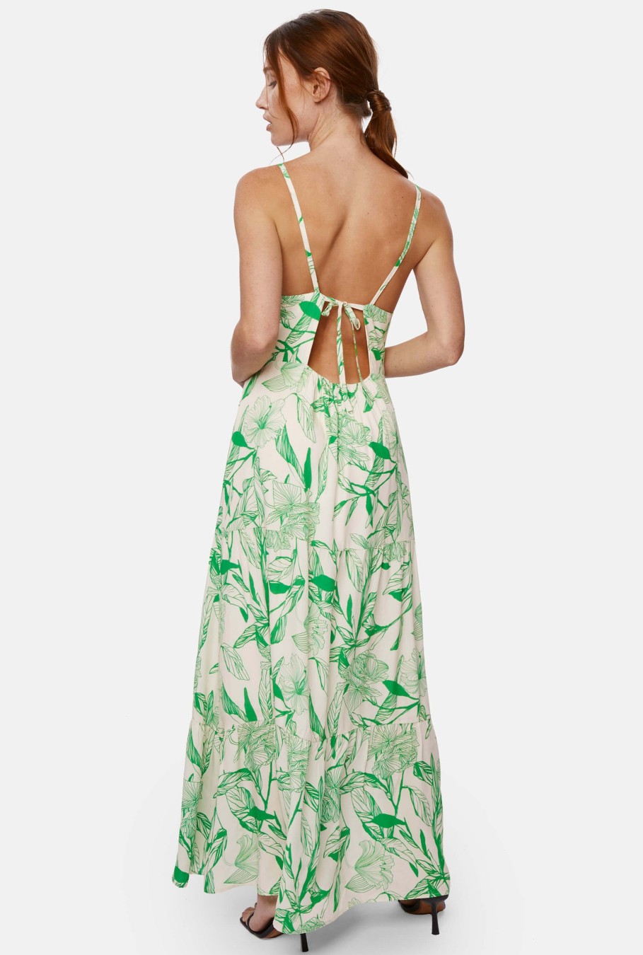 James Lakeland Dresses | Open Back Print Tiered Midi Dress