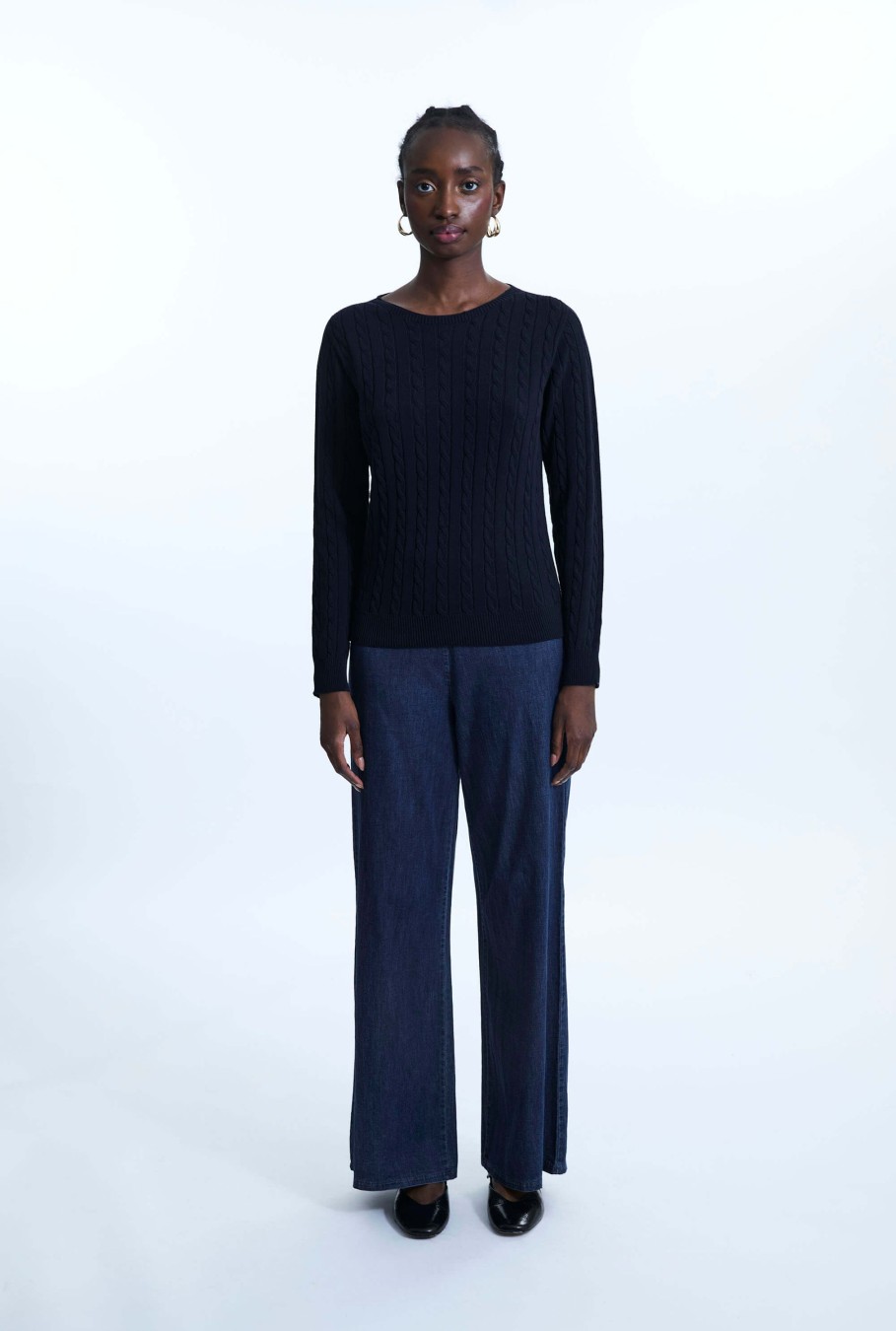 James Lakeland Tops & Knitwear | Cable Knit Jumper Navy