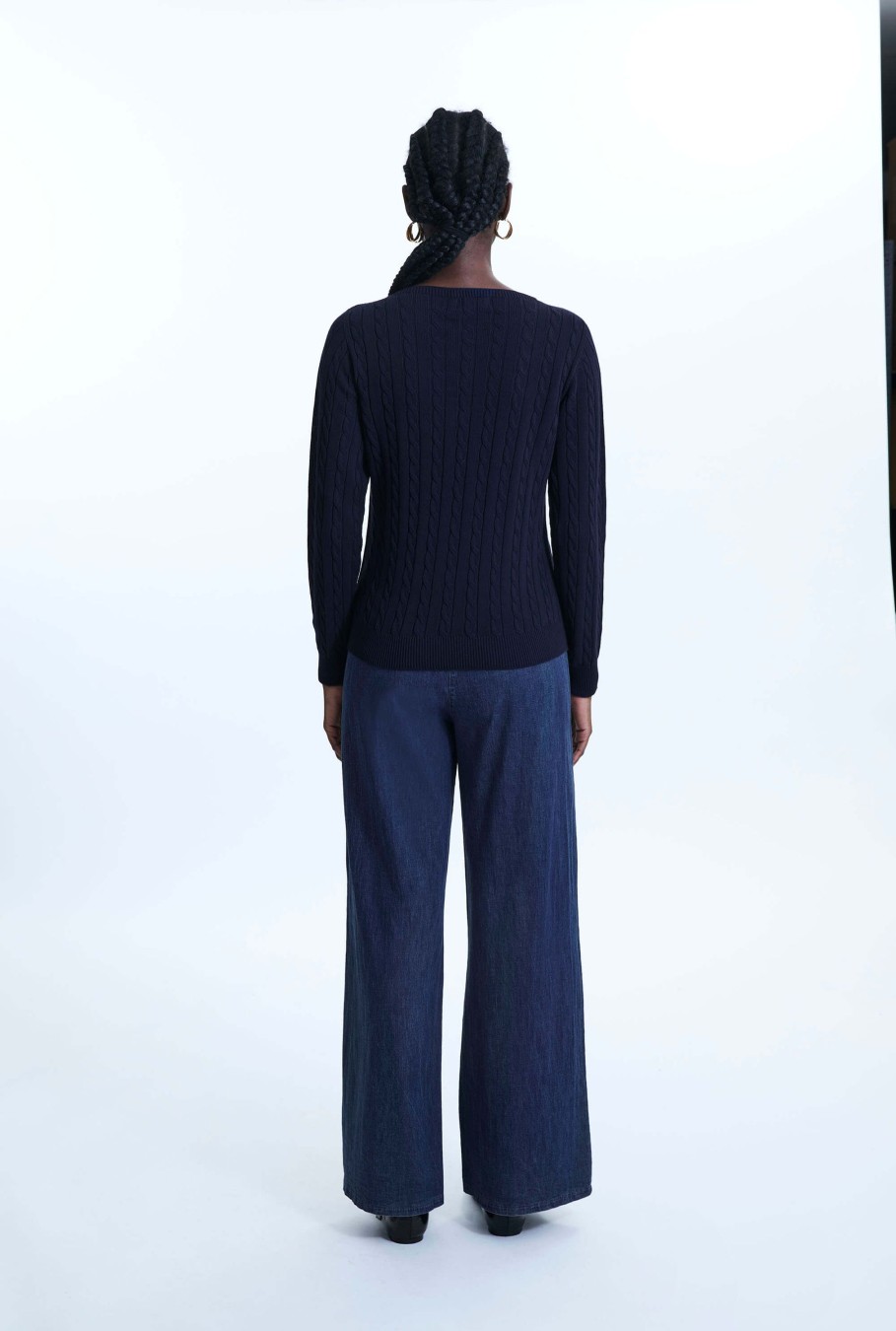 James Lakeland Tops & Knitwear | Cable Knit Jumper Navy