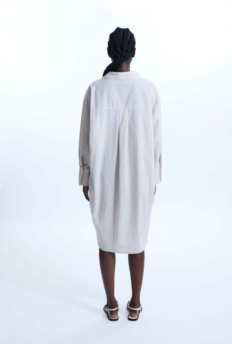 James Lakeland Tops & Knitwear | Oversized Stripped Shirt Beige-White