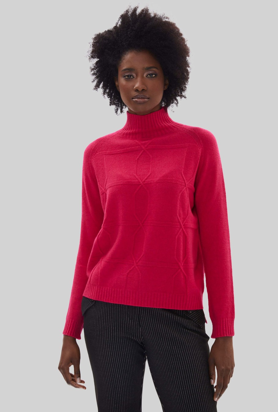 James Lakeland Tops & Knitwear | Cross Diamond Knit Magenta