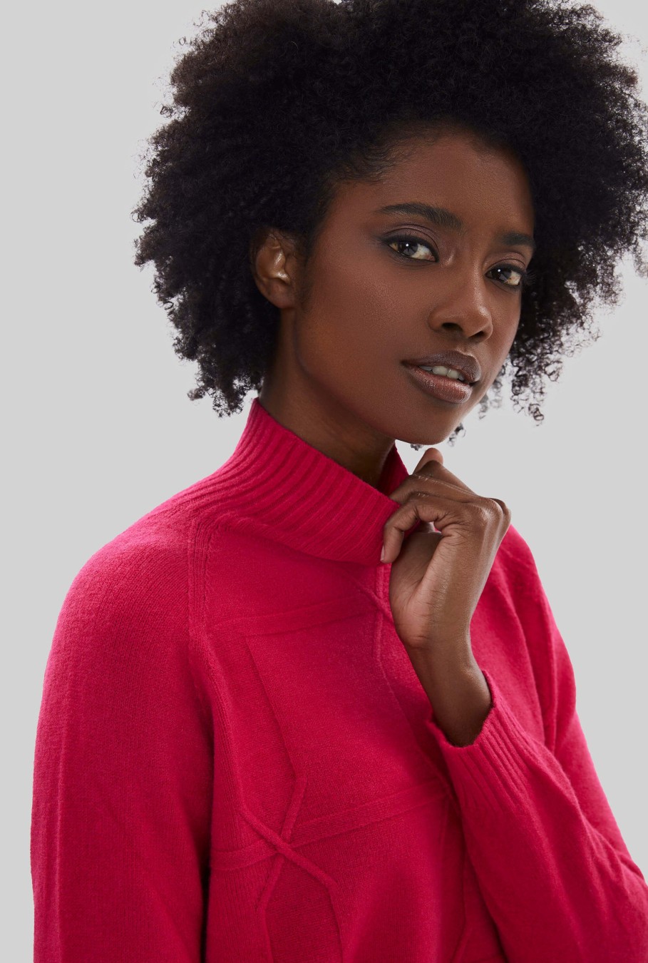 James Lakeland Tops & Knitwear | Cross Diamond Knit Magenta