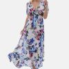 James Lakeland Dresses | V-Neck Floral Midi Dress Blue