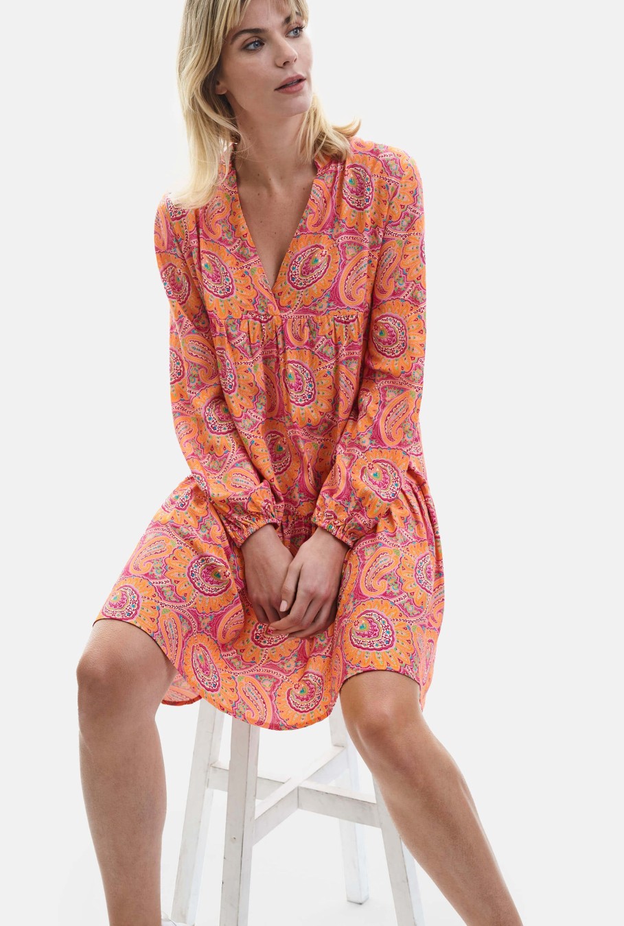 James Lakeland Dresses | Short Paisley V-Neck Dress