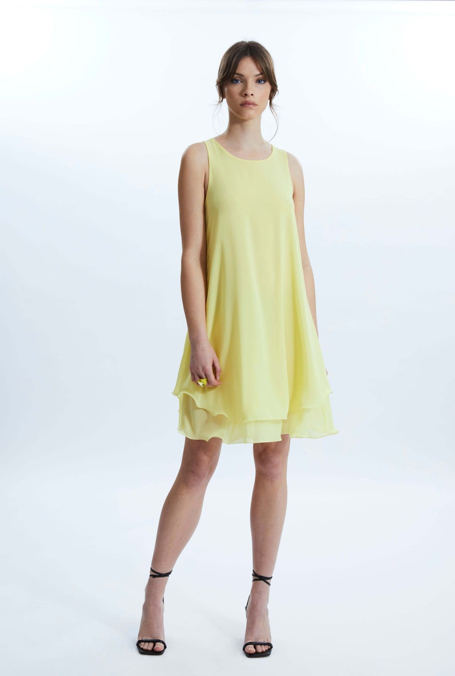 James Lakeland Dresses | Sleeveless Wave Hem Dress Yellow