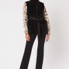 James Lakeland Coats & Jackets | Ribbed Faux Fur Gilet With Belt Black