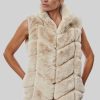 James Lakeland Coats & Jackets | Ribbed Faux Fur Gilet Cream