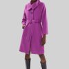 James Lakeland Coats & Jackets | Large Collar Belted Coat Purple