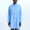 James Lakeland Tops & Knitwear | Oversized Plain Shirt Pale Blue