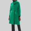 James Lakeland Coats & Jackets | Large Collar Belted Coat Green