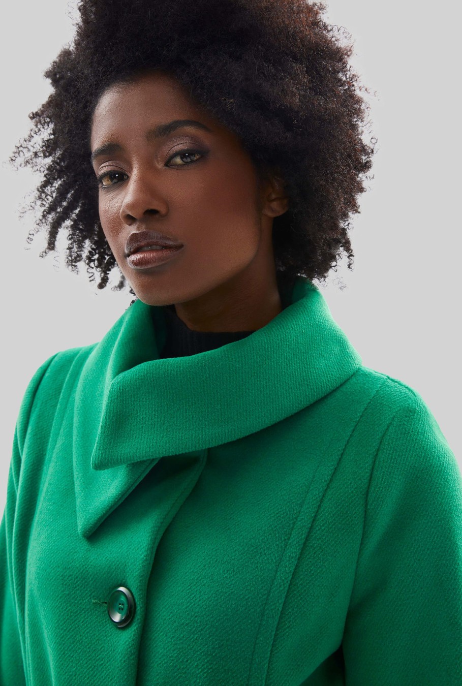 James Lakeland Coats & Jackets | Large Collar Belted Coat Green