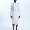 James Lakeland Skirts | Faux Leather Side Ruched Skirt Cream