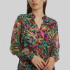 James Lakeland Tops & Knitwear | Abstract Print Mandarin Collar Blouse