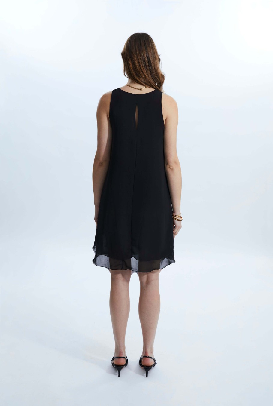 James Lakeland Dresses | Sleeveless Wave Hem Dress Black