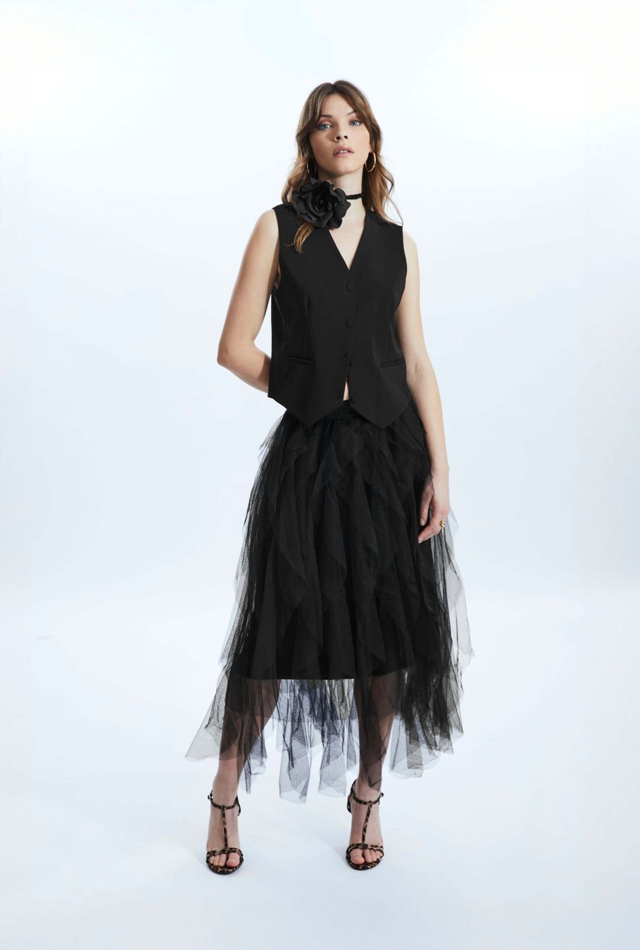 James Lakeland Skirts | Organza Ruffled Skirt Black